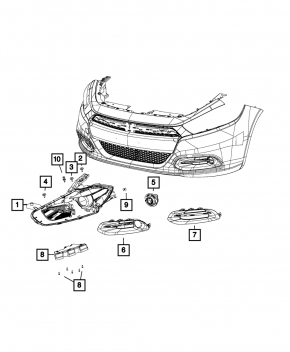 Fog light left PTF Jeep Compass 11-16