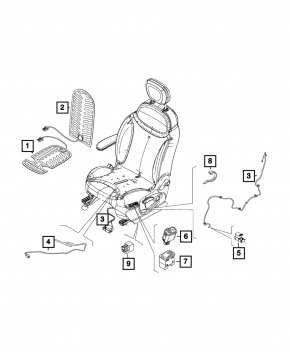 Heated driver's seat cushion for the Fiat 500L 14-20