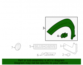 Front left wing arch trim Hyundai Kona 18-23 structure