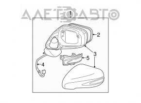 Right side mirror assembly for Lexus ES350 10-12 turn signal