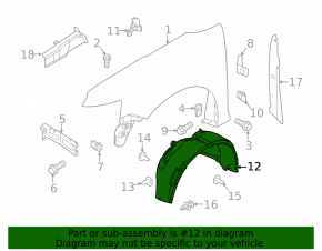 Front left mudguard Ford Flex 09-19