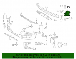 Front bumper reinforcement fang left Audi A3 09-13