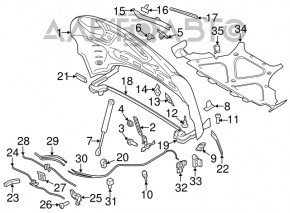 Porsche Macan 15-26 interior black hood release handle