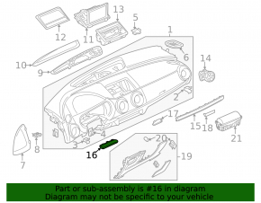 Left front panel trim for Audi A3 8V 15-20 4d, 5d, aluminum finish