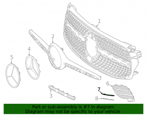 Upper right grille molding for Mercedes X247 GLB 20-26 chrome