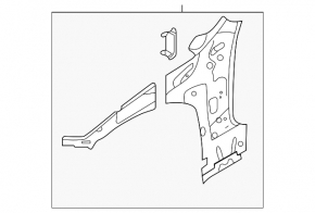 Front right body pillar VW Jetta 19-