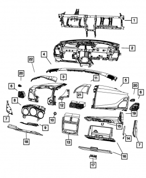 Glove box, glove compartment Chrysler 200 11-14 black