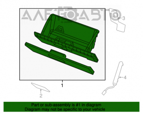Glove box, glove compartment Chrysler 200 11-14 black