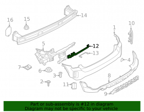 Rear bumper central bracket Mini Cooper Countryman F60 21-24
