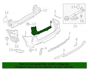 Rear bumper mount, right outer, BMW X3 G01 22-24