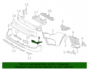 Left lower front bumper mount for Lexus LX 22-26