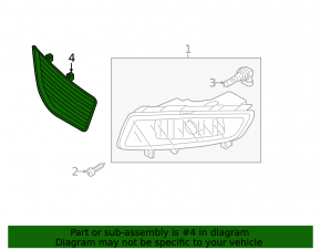 Front Bumper Reflector Right VW Passat b7 12-15 USA