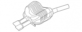 Rear muffler with barrel and middle section for VW Jetta 11-13 USA 2.5
