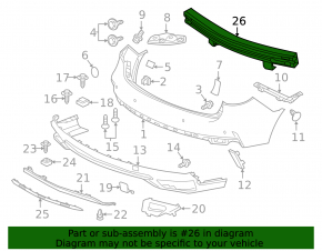 Rear Bumper Reinforcement Acura MDX 14-20