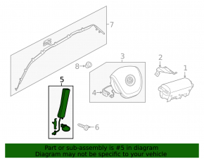 Airbag front seat left VW Touareg 11-17