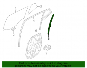 Kia Optima 11-16 rear right door glass guide