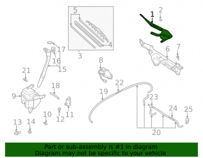 Wiper arm right Lexus RX300 98-03