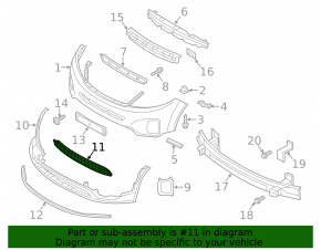 Lower front bumper grille for Kia Sorento 2014-2015 (USA)