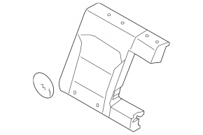 Backrest of the rear row of seats, 2nd row, right, Hyundai Ioniq 17-19, beige leather, perforation, with seat belt and armrest