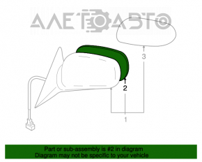 Right mirror element for Subaru Forester, Impreza 98-08