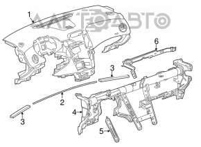 Torpedo front panel without AIRBAG Chevrolet Cruze 11-14 prerest with airbag overlay