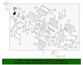Left Kia Sportage 17-22 heater motor actuator with bracket