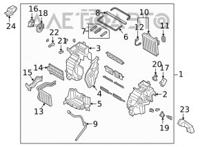 Left Kia Sportage 17-22 heater motor actuator with bracket