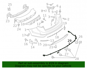 Rear bumper wiring for parking sensors Ford Fiesta 14-19 rest 4d