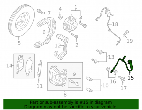 Front Right Brake Hose Lincoln Nautilus 19-23
