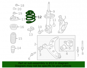 Mazda CX-5 front left spring 13-16 stiffness green pink
