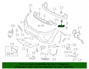 Right front bumper mount for Land Rover Range Rover Evoque 12-18