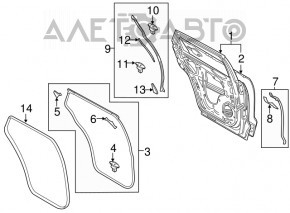 Door bare rear right Mazda CX-9 16-