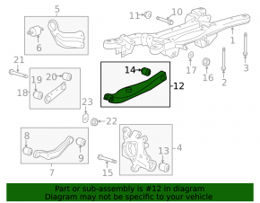 Lower control arm under spring rear left Chevrolet Impala 14-20