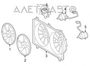 Right cooling fan impeller for Lexus GS300 GS350 GS450h 06-11, 7 blades