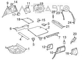 Right inner trunk lining for Mercedes W164 ML