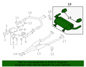 Rear muffler with barrel for Infiniti Q50 16-24 3.0T without chrome tips, rusty