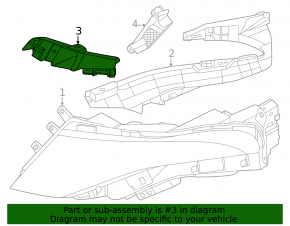 Left DRL mount for Nissan Murano z53 25-26, internal