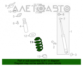 Rear left spring for Suzuki Kizashi 10-15
