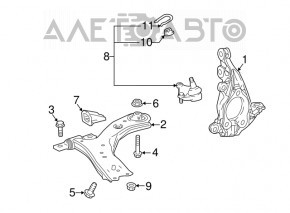 Lower front right arm Toyota Camry v70 18-24 torn silent block