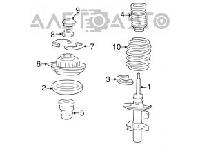 Front right shock absorber Chrysler 200 15-17 2.4 rusty