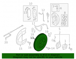 Front left brake disc Audi Q7 16-375/36 mm