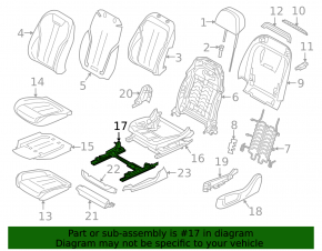 Left passenger seat runner for BMW 5 G30 17-23 without frame, electric
