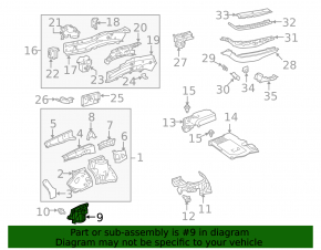Engine protection side left Toyota Highlander 11-13