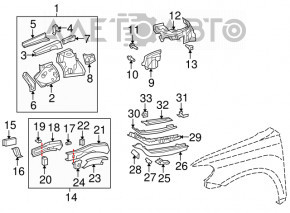 Left engine arch guard for Lexus RX350 RX450h 10-15 type 2