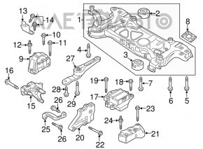 Front subframe VW Passat b8 16-19 USA torn S/B