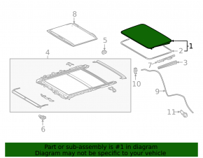 Lexus LX 22-26 sunroof glass