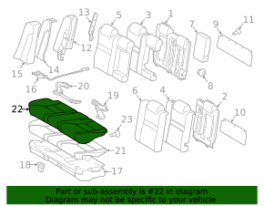 Rear seats, 2nd row, Toyota Camry v55 15-17 USA, gray velour