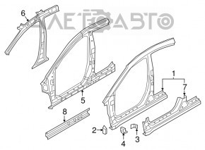 Body pillar central left Hyundai Elantra AD 17-20