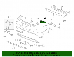 Rear bumper mount, left inner, Honda CRZ 11-16