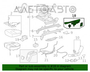 Seat mounting pad 2nd row left outer Toyota Highlander 20- black